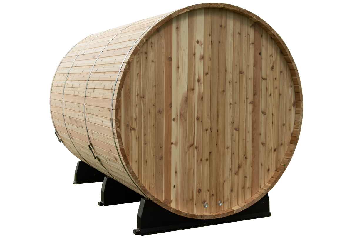 Cedar Barrel Sauna. Rustic Cedar.