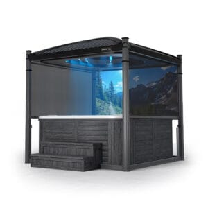 <b>Covana<sup>™</sup></b><br /><i>Hot Tub</i><br /><i>Automatic Cover</i></sup><p style="color:limegreen;"><br><b>IN STOCK</b></p>