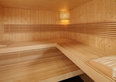 Inside. Panorama Indoor Small Sauna