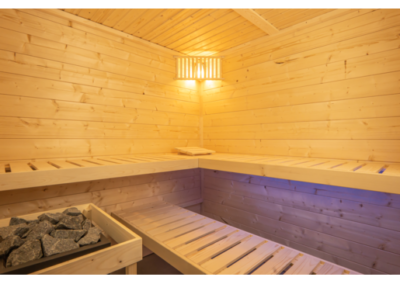 Inside. Basic Corner Indoor Sauna