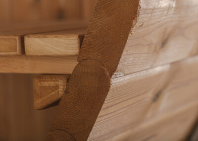 Timber Socket Joint. HEKLA Barrel Sauna
