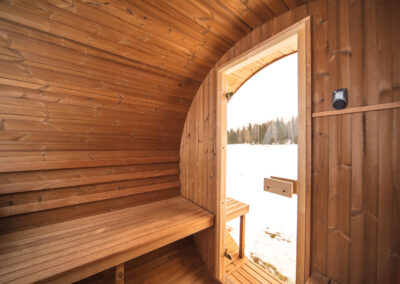 Inside. HEKLA Barrel Sauna