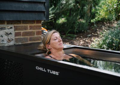 Chill Tub Ice Bath Stainless Steel + Teak + Aluminium, Garden Patio, Sally Gunnell