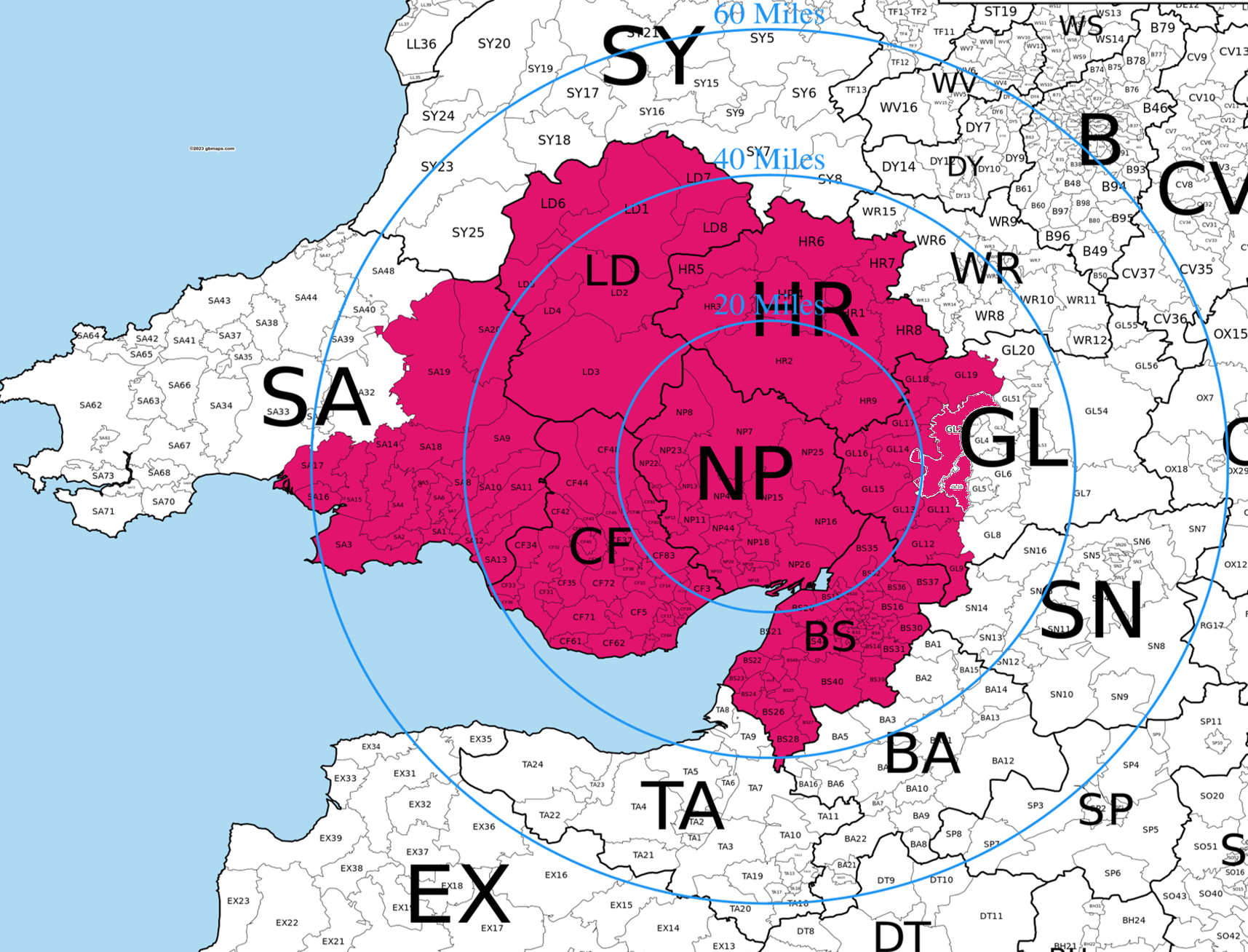 Oyster Pools_Postcode areas