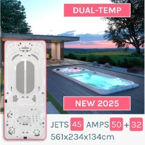 <b>Jacuzzi<sup>®</sup></b><br /><i>J-19™ Dual-Temp<br> Swimspa Pool</i></sup><p style="color:black;"></p>